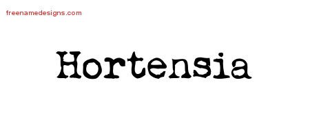 Hortensia Vintage Writer Name Tattoo Designs