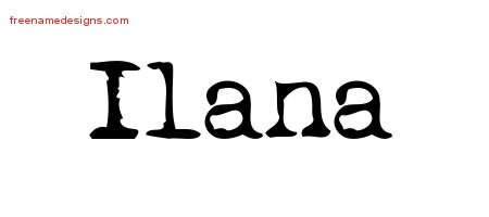 Ilana Vintage Writer Name Tattoo Designs