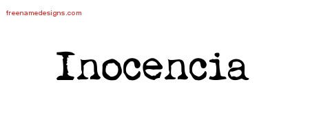 Inocencia Vintage Writer Name Tattoo Designs