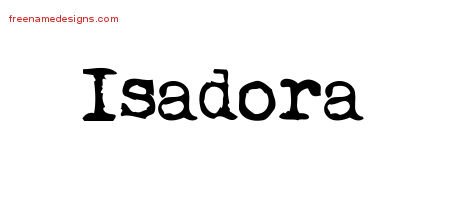 Isadora Vintage Writer Name Tattoo Designs