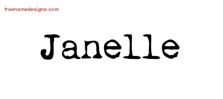 Janelle Vintage Writer Name Tattoo Designs