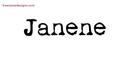 Janene Vintage Writer Name Tattoo Designs