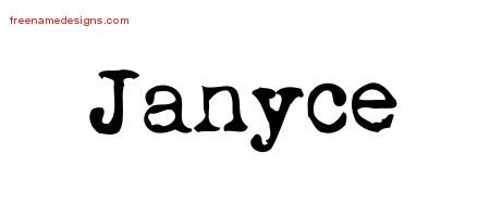 Janyce Vintage Writer Name Tattoo Designs