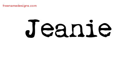 Jeanie Vintage Writer Name Tattoo Designs