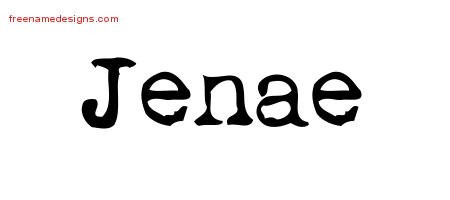 Jenae Vintage Writer Name Tattoo Designs