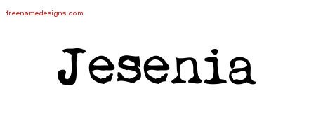 Jesenia Vintage Writer Name Tattoo Designs