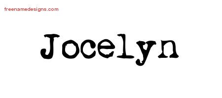 Jocelyn Vintage Writer Name Tattoo Designs