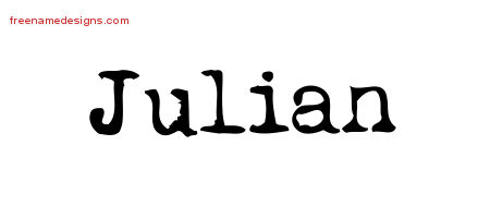 Julian Vintage Writer Name Tattoo Designs