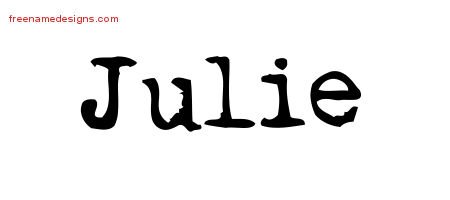 Julie Vintage Writer Name Tattoo Designs