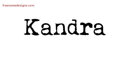Kandra Vintage Writer Name Tattoo Designs