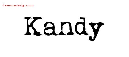 Kandy Vintage Writer Name Tattoo Designs