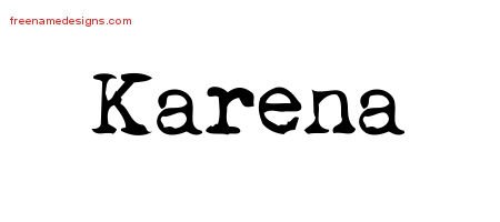 Karena Vintage Writer Name Tattoo Designs