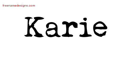 Karie Vintage Writer Name Tattoo Designs