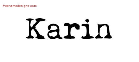 Karin Vintage Writer Name Tattoo Designs