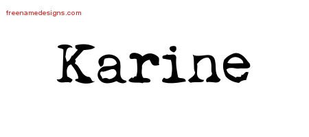 Karine Vintage Writer Name Tattoo Designs