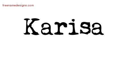 Karisa Vintage Writer Name Tattoo Designs