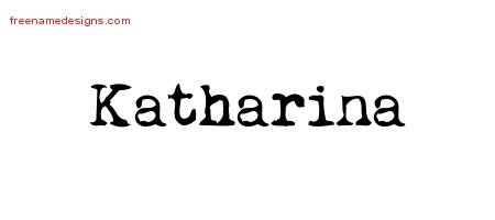 Katharina Vintage Writer Name Tattoo Designs