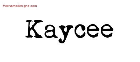 Kaycee Vintage Writer Name Tattoo Designs