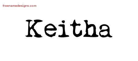 Keitha Vintage Writer Name Tattoo Designs