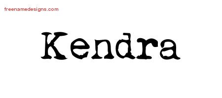 Kendra Vintage Writer Name Tattoo Designs