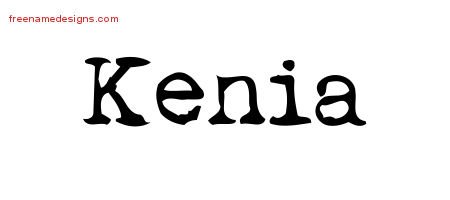 Kenia Vintage Writer Name Tattoo Designs