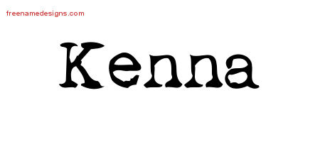 Kenna Vintage Writer Name Tattoo Designs