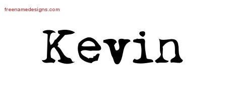 Kevin Vintage Writer Name Tattoo Designs