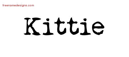Kittie Vintage Writer Name Tattoo Designs