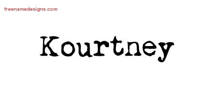 Kourtney Vintage Writer Name Tattoo Designs