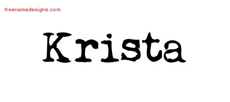 Krista Vintage Writer Name Tattoo Designs
