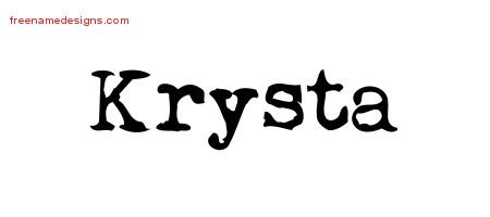 Krysta Vintage Writer Name Tattoo Designs