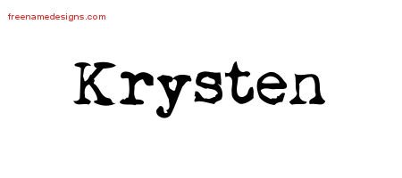 Krysten Vintage Writer Name Tattoo Designs