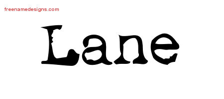Lane Vintage Writer Name Tattoo Designs