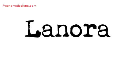 Lanora Vintage Writer Name Tattoo Designs