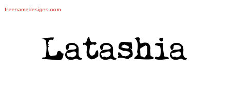 Latashia Vintage Writer Name Tattoo Designs