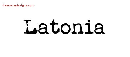 Latonia Vintage Writer Name Tattoo Designs