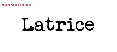 Latrice Vintage Writer Name Tattoo Designs