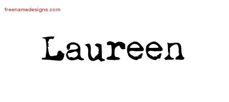 Laureen Vintage Writer Name Tattoo Designs