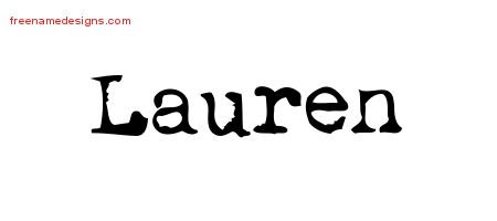 Lauren Vintage Writer Name Tattoo Designs