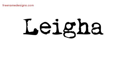 Leigha Vintage Writer Name Tattoo Designs