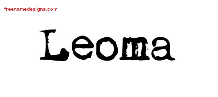 Leoma Vintage Writer Name Tattoo Designs