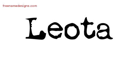 Leota Vintage Writer Name Tattoo Designs