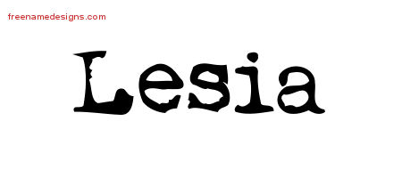 Lesia Vintage Writer Name Tattoo Designs