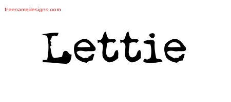 Lettie Vintage Writer Name Tattoo Designs