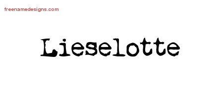 Lieselotte Vintage Writer Name Tattoo Designs