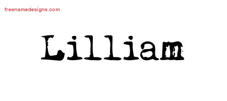 Lilliam Vintage Writer Name Tattoo Designs