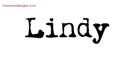 Lindy Vintage Writer Name Tattoo Designs