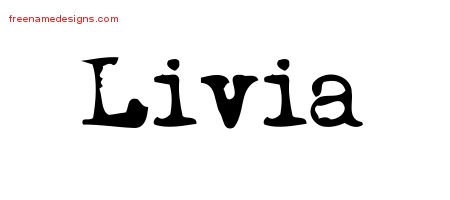 Livia Vintage Writer Name Tattoo Designs