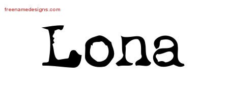 Lona Vintage Writer Name Tattoo Designs
