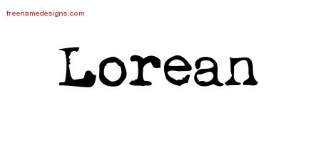 Lorean Vintage Writer Name Tattoo Designs